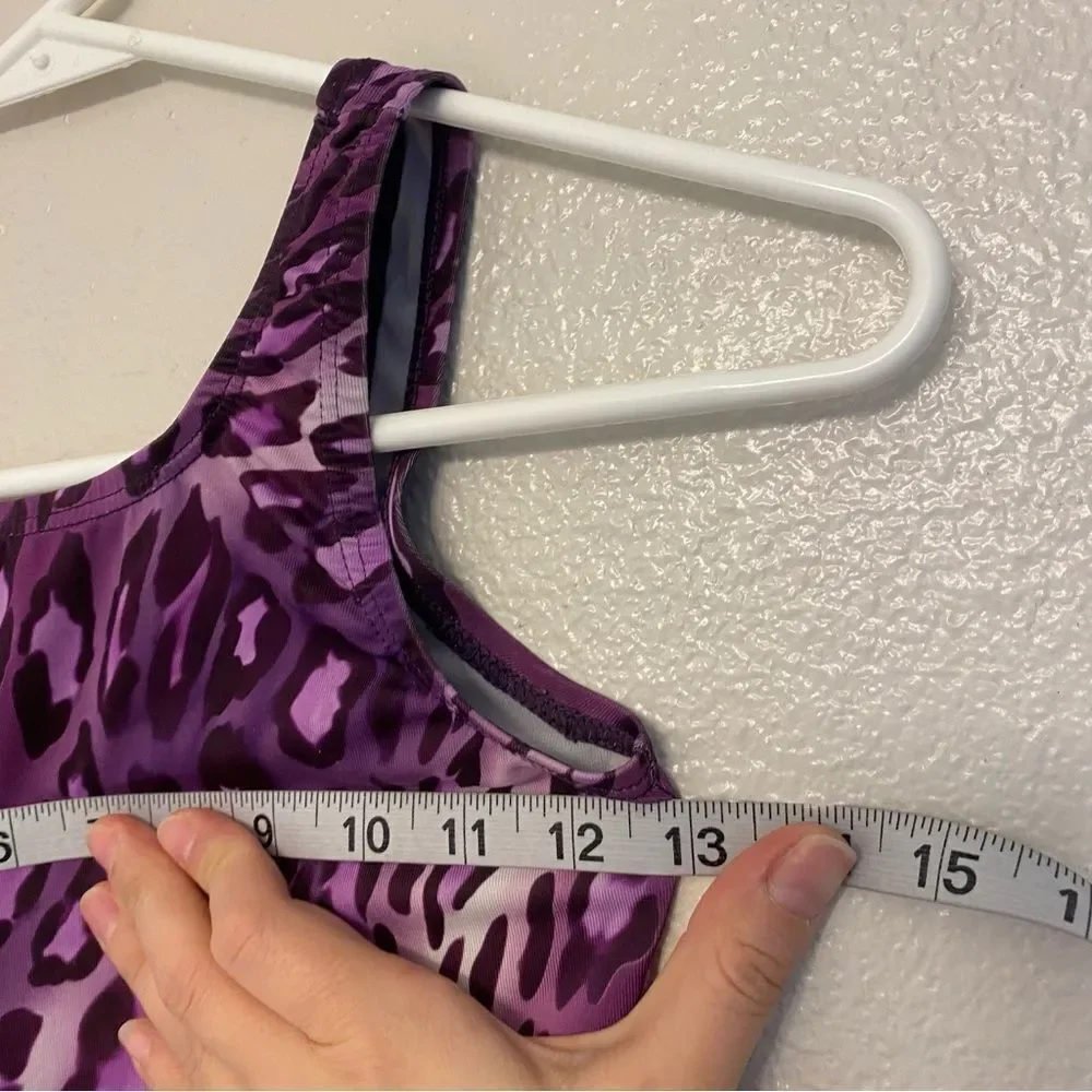 Satara Leos gymnastics tank practice Leotard purple animal, print child 8-10